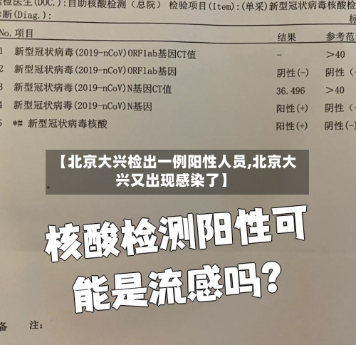 【北京大兴检出一例阳性人员,北京大兴又出现感染了】