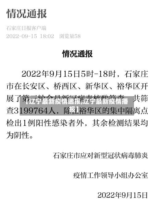 【辽宁最新疫情通报,辽宁最新疫情播报】